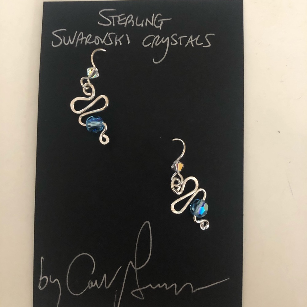 Handmade sterling silver drop earrings
